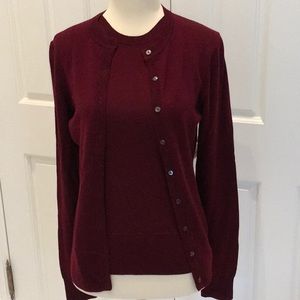 Brooks Brothers burgundy wool sweater set in XS